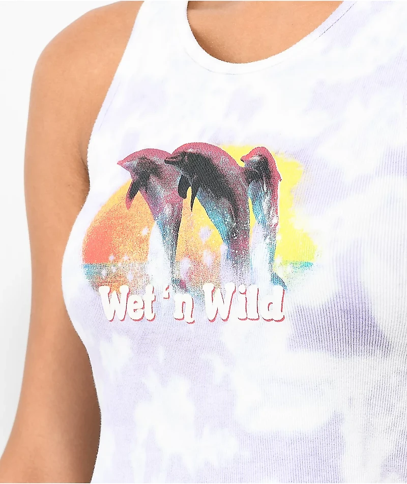 NGOrder Wet N Wild Purple Tie Dye Crop Tank Top