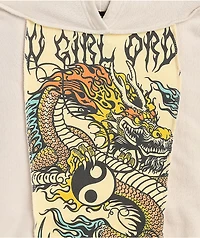 NGOrder Yin Yang Dragon Panel Yellow & Beige Crop Hoodie