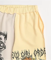 NGOrder Yin Yang Dragon Panel Yellow & Beige Sweatpants
