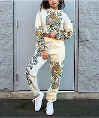 NGOrder Yin Yang Dragon Panel Yellow & Beige Sweatpants