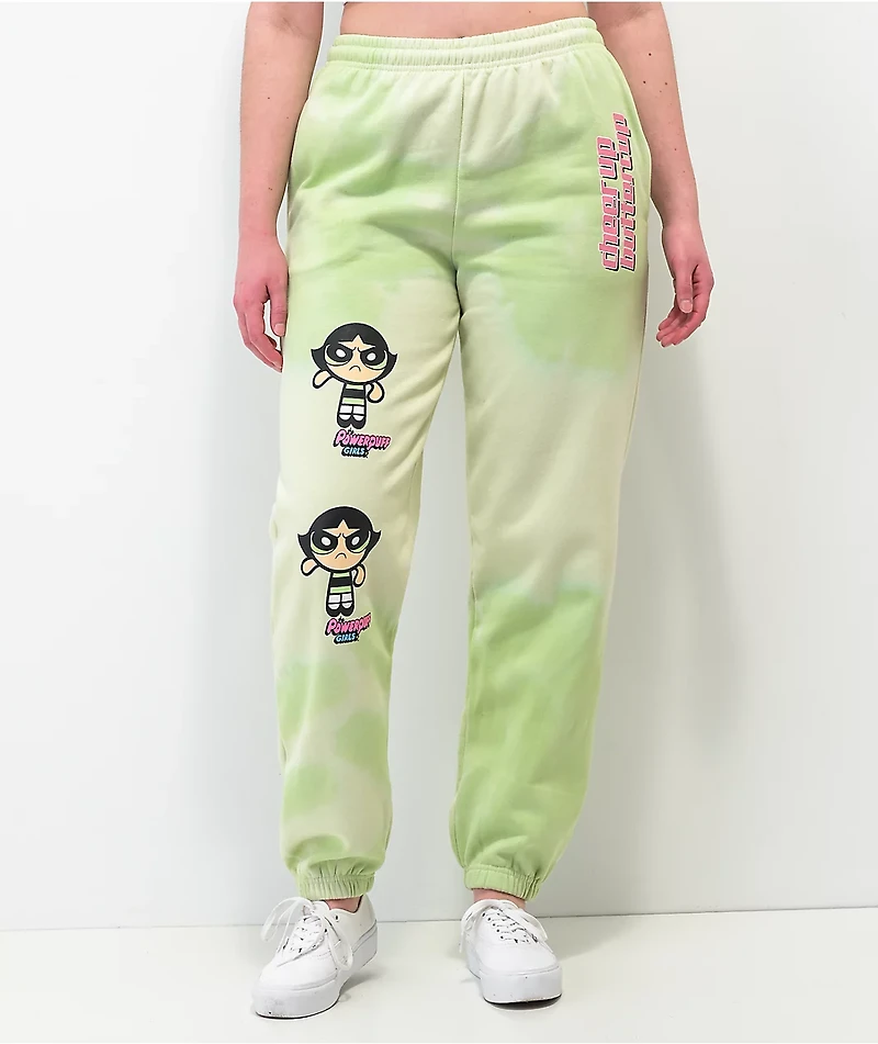 NGOrder x Powerpuff Girls Buttercup Green Tie Dye Jogger Sweatpants