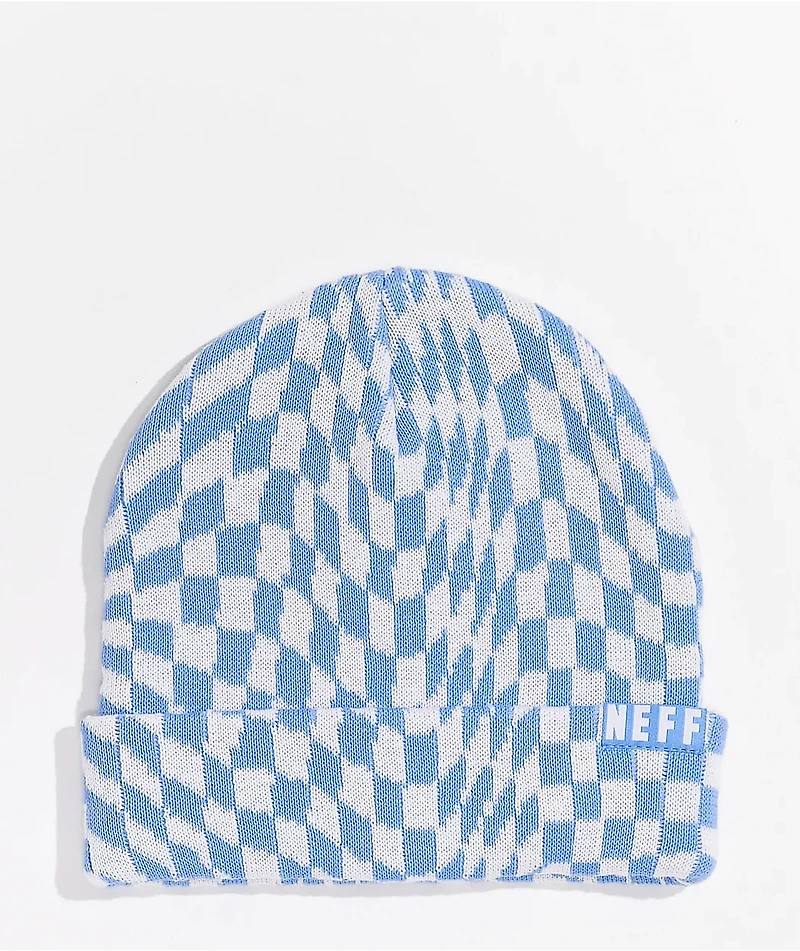 Neff Dazed Blue & White Checkered Beanie