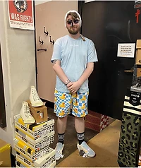 Neff Hot Tub Ducky Tile Blue & White Board Shorts