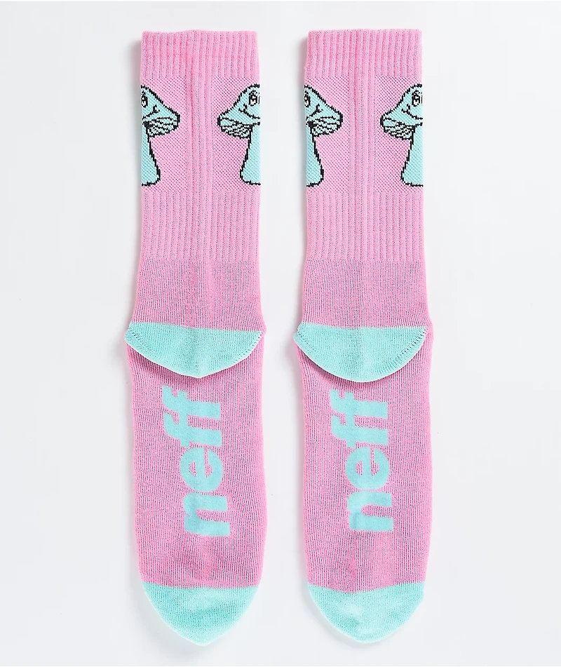 Neff Promo Fun Guy Blue & Pink Crew Socks