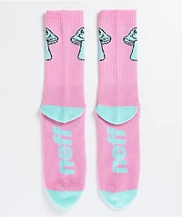 Neff Promo Fun Guy Blue & Pink Crew Socks