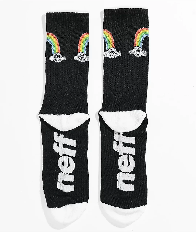 Neff Promo Siamese Clouds Black Crew Socks
