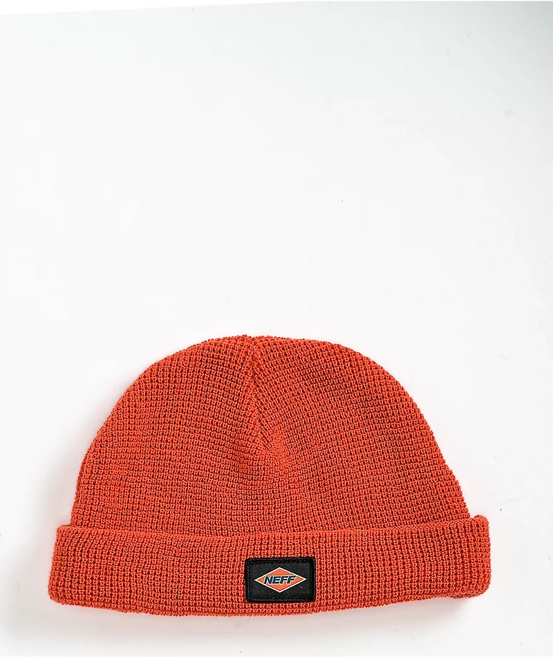 Neff Wood Orange Waffle Knit Beanie
