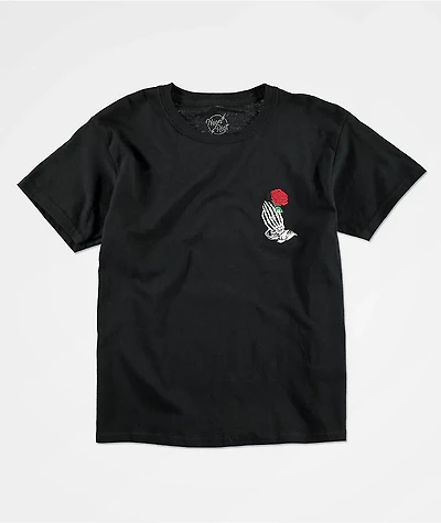 Neon Riot Kids Skeleton Hand Black T-Shirt
