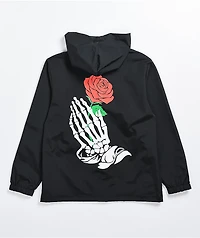 Neon Riot Skeleton Hand Black Windbreaker Jacket