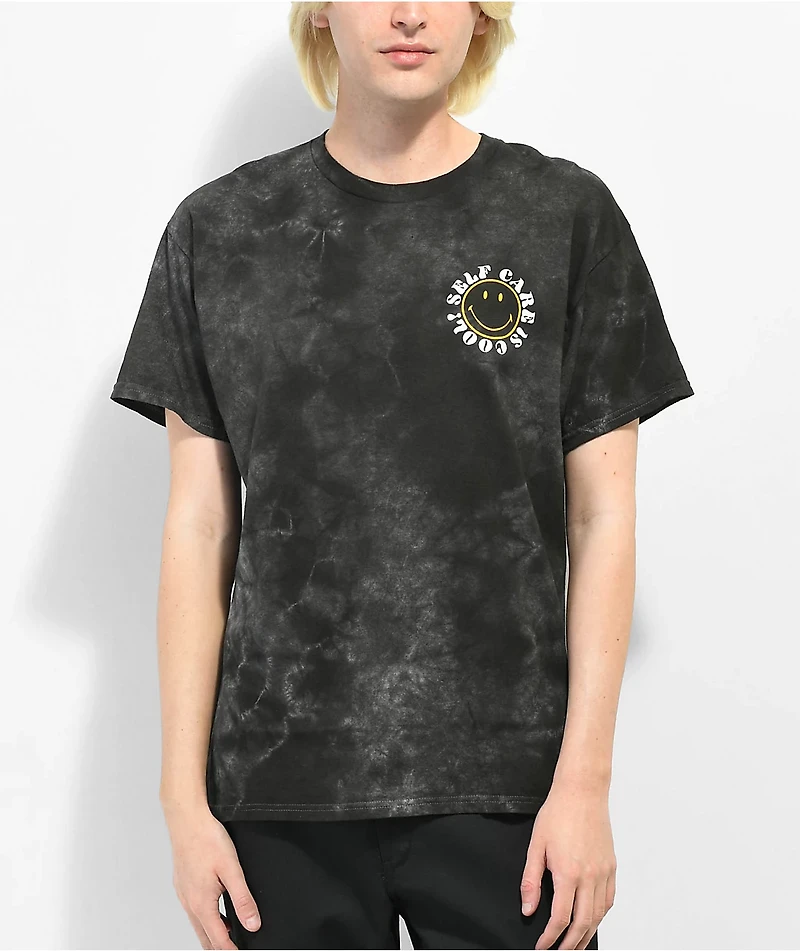 Neon Riot x Smiley Care Charcoal Tie Dye T-Shirt