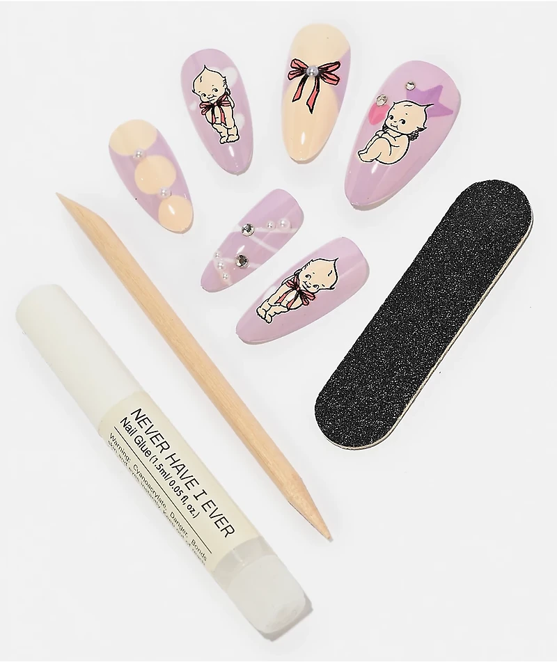 Never Have I Ever Kewpie x ONCH Purple Star Press-On Nails