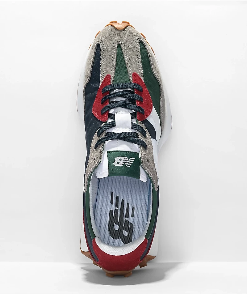 New Balance Lifestyle 327 Marblehead, Green & Red Shoes