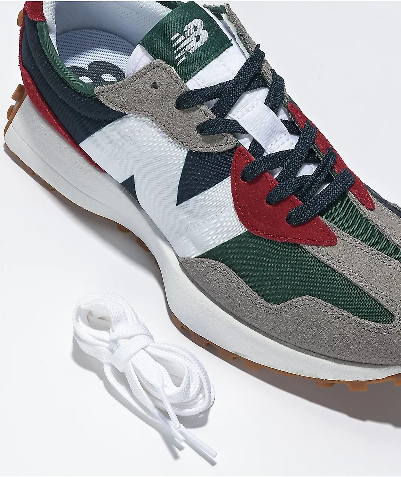New Balance Lifestyle 327 Marblehead, Green & Red Shoes