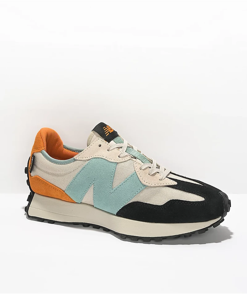 New Balance Lifestyle 327 Moonbeam, Orange, & Blue Shoes