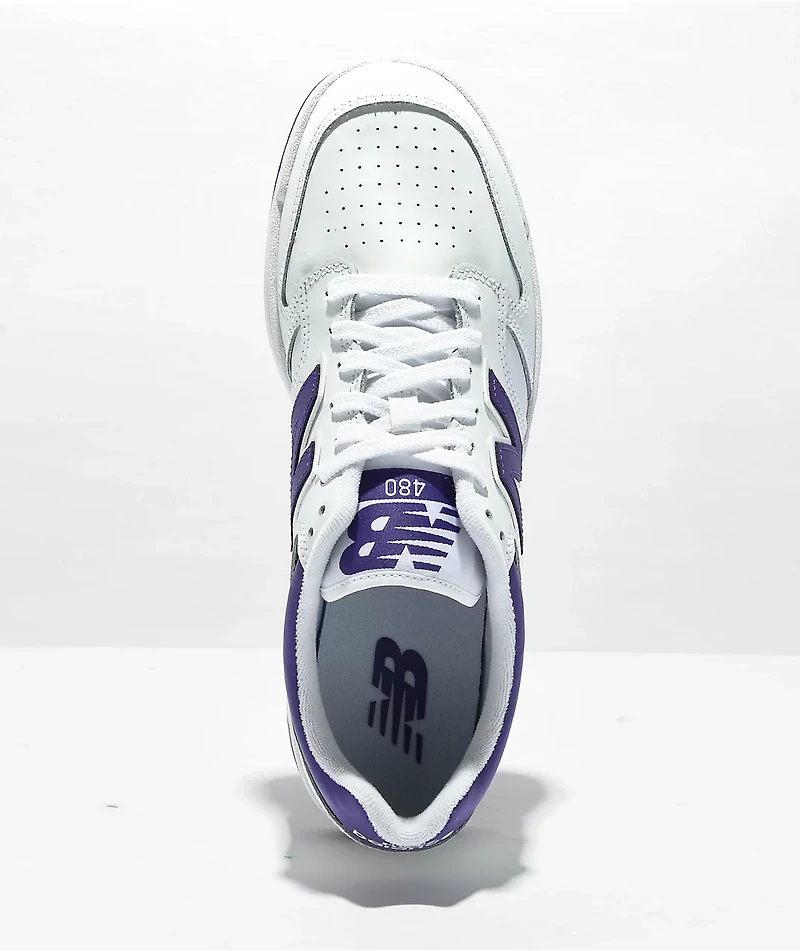 New Balance Lifestyle 480 White, Purple & Black Shoes