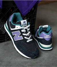 New Balance Lifestyle Kids 574 Black, Mercury & Vintage Teal Shoes