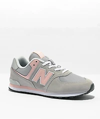 New Balance Lifestyle Kids 574 Rain Cloud & Pink Haze Shoes