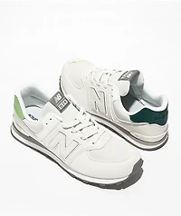 New Balance Lifestyle Kids 574 Reflection White & Avocado Green Shoes