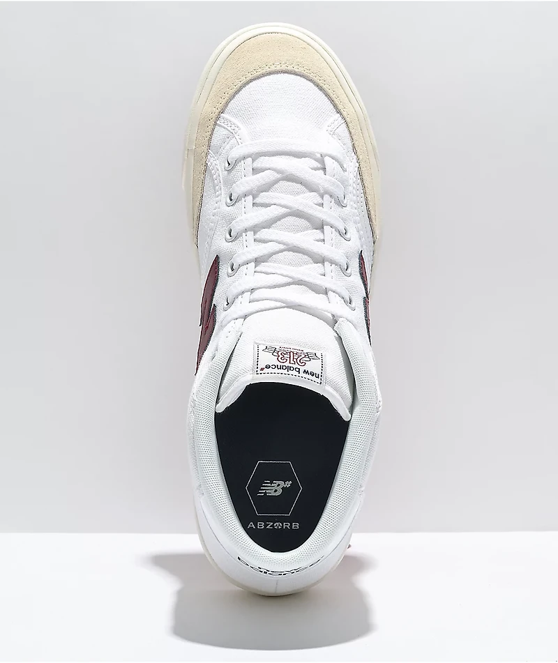 New Balance Numeric 213 White & Burgundy Skate Shoes