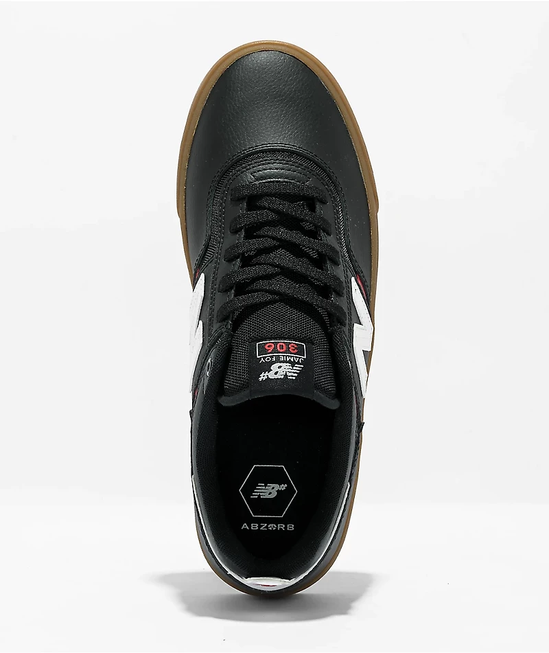 New Balance Numeric 306 Foy Black, White, Red & Gum Skate Shoes