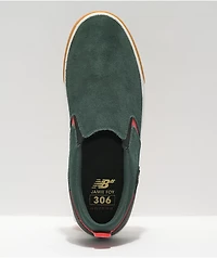 New Balance Numeric 306 Foy Green, Red & Gum Slip-On Skate Shoes