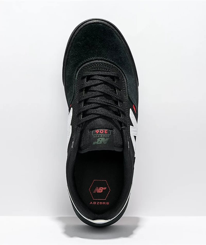 New Balance Numeric 306 Jamie Foy Black, White & Red Skate Shoes