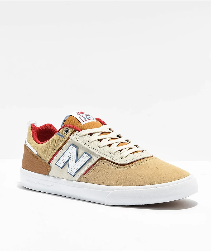 New Balance Numeric 306 Jamie Foy Tan & Red Skate Shoes