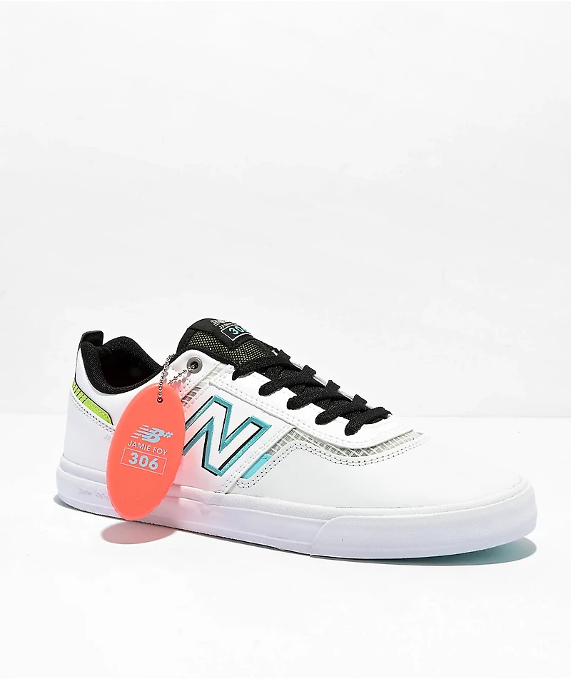 New Balance Numeric 306 Jamie Foy White & Baby Blue Skate Shoes