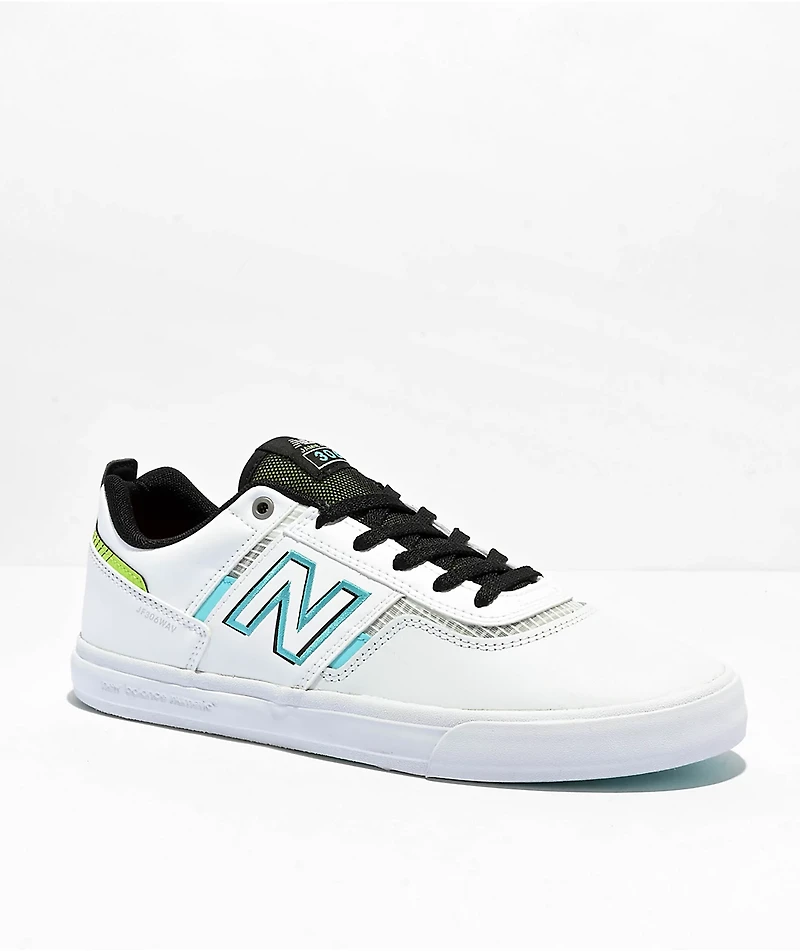 New Balance Numeric 306 Jamie Foy White & Baby Blue Skate Shoes