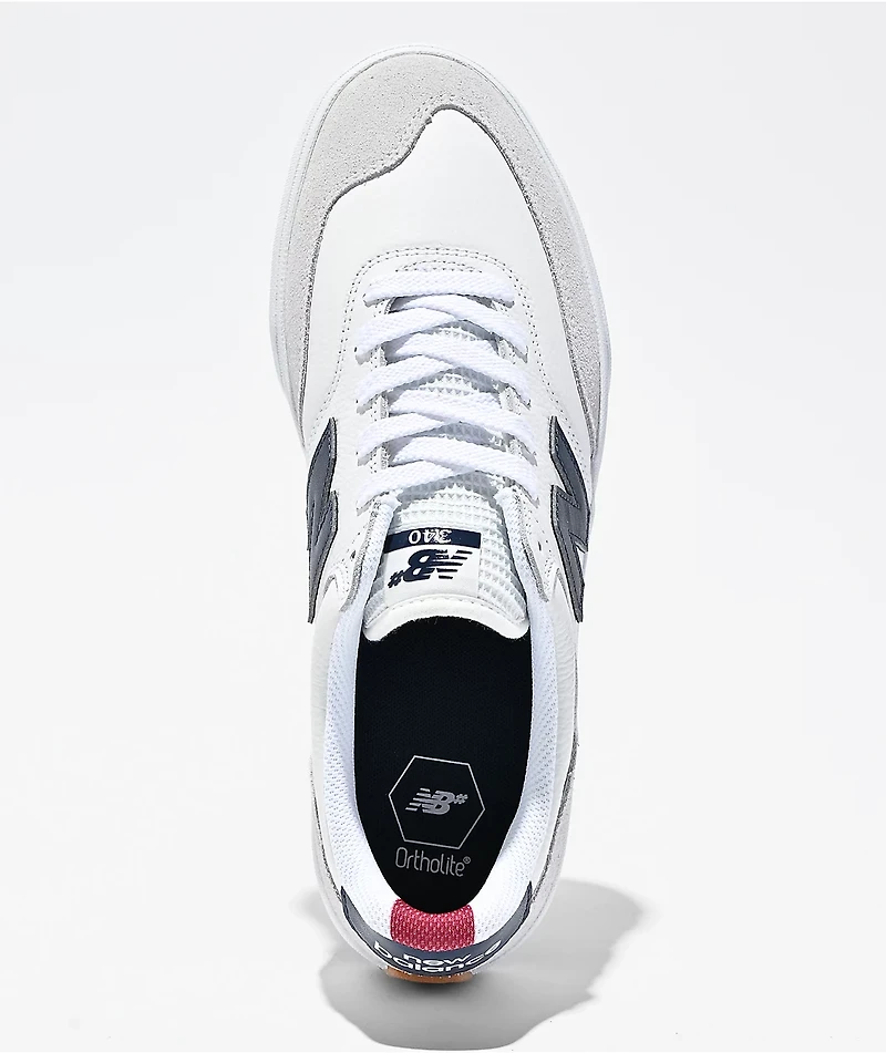New Balance Numeric 340 White & Navy Skate Shoes