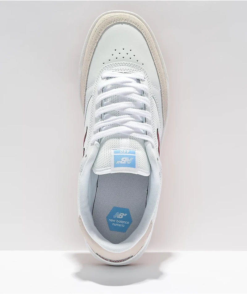 New Balance Numeric 440 White & Red Skate Shoes