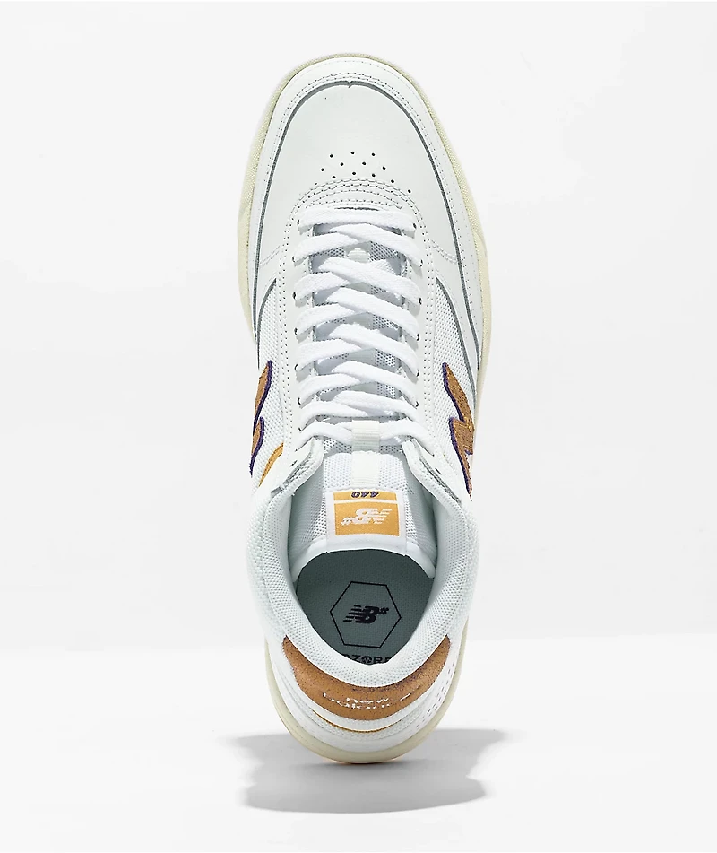 New Balance Numeric 440 White & Yellow High Top Skate Shoes
