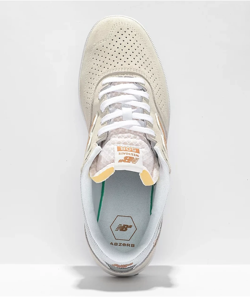 New Balance Numeric 508 White & Gold Skate Shoes