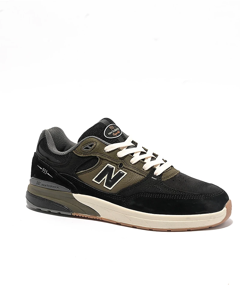 New Balance Numeric 933 Reynolds Black & Olive Skate Shoes