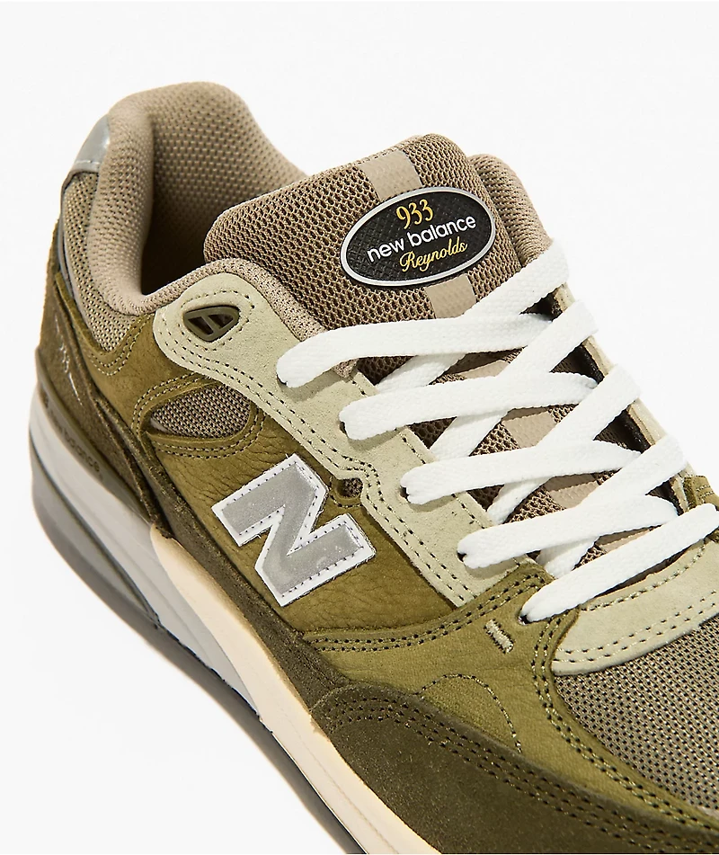 New Balance Numeric 933 Reynolds Dark Olive & Light Olive Skate Shoes