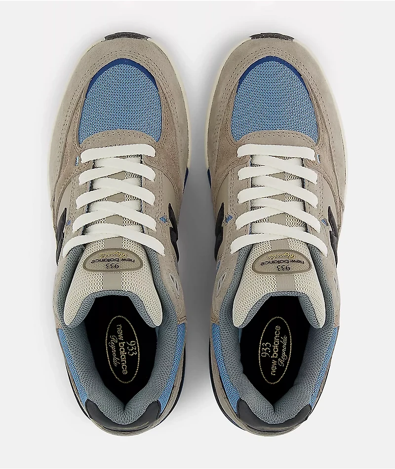 New Balance Numeric 933 Reynolds Mushroom & Light Blue Skate Shoes