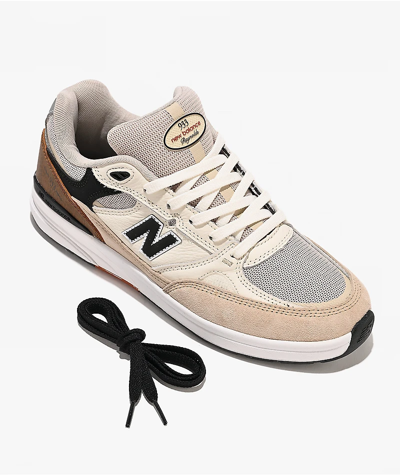 New Balance Numeric 933 Reynolds White & Brown Skate Shoes
