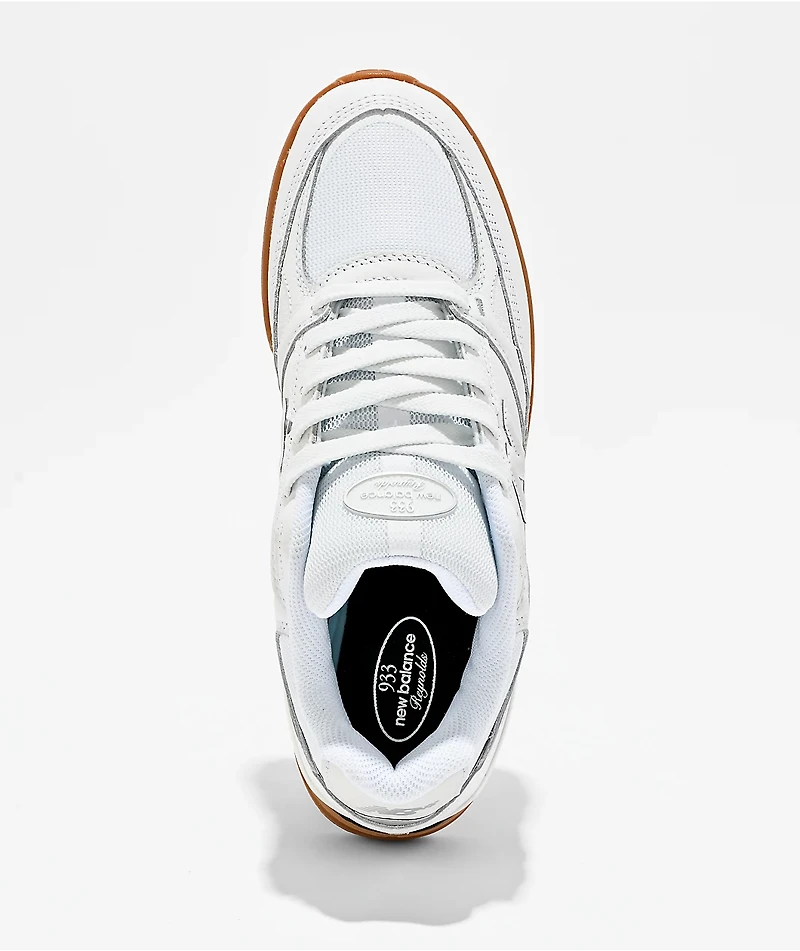 New Balance Numeric 933 Reynolds White & Gum Skate Shoes