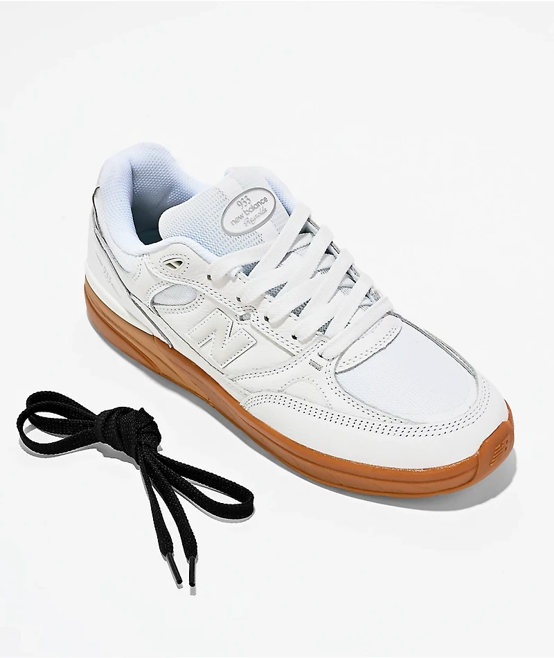 New Balance Numeric 933 Reynolds White & Gum Skate Shoes