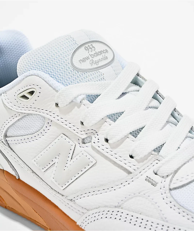 New Balance Numeric 933 Reynolds White & Gum Skate Shoes