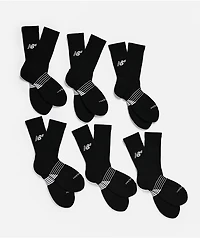 New Balance Numeric Active 6 Pack Black Crew Socks