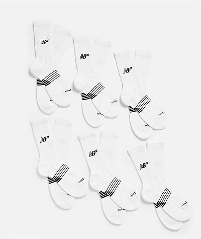 New Balance Numeric Active 6 Pack White Crew Socks