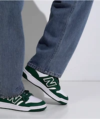 New Balance Numeric Kid's 480 Forest Green & White Skate Shoes