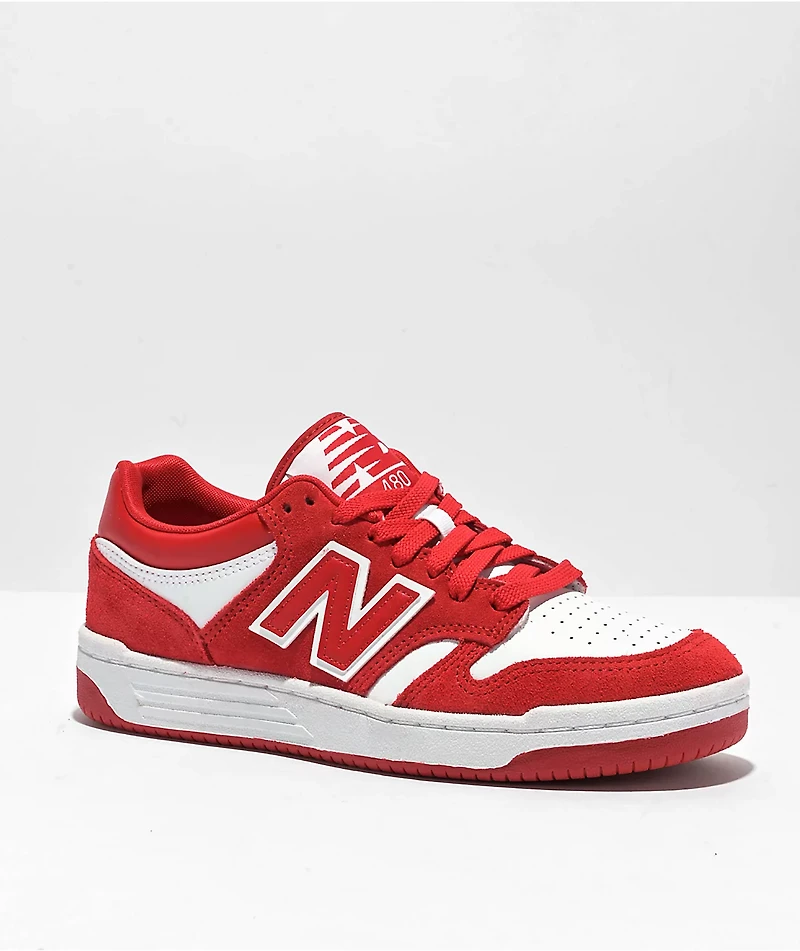 New Balance Numeric Kids 480 Red & White Skate Shoes