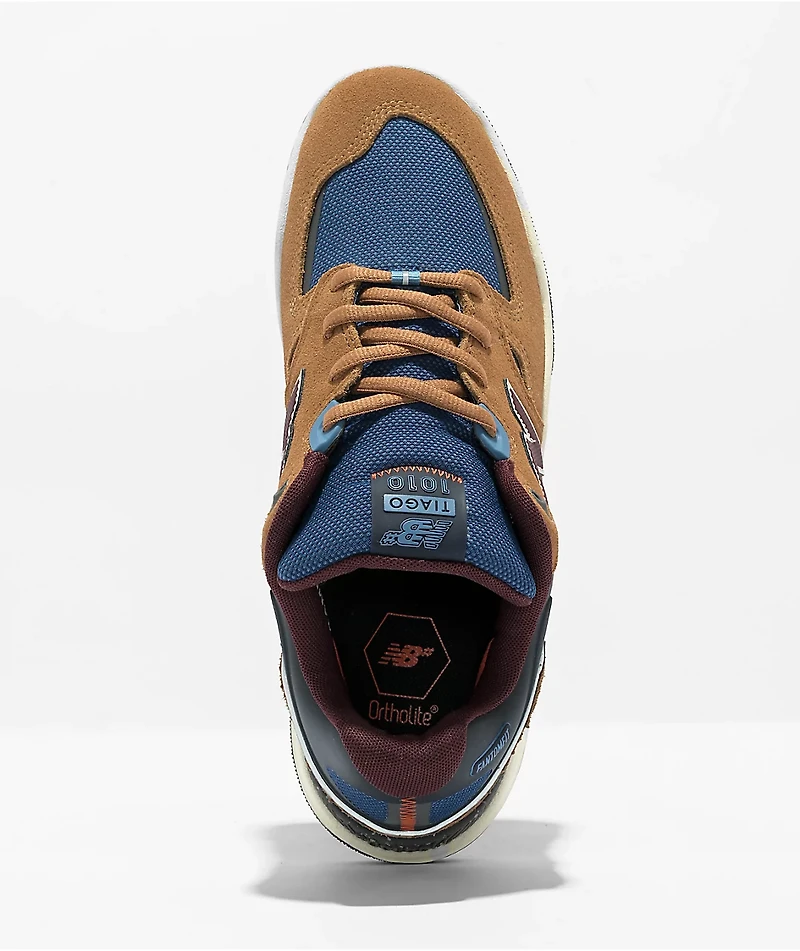New Balance Numeric Tiago 1010 Camel & Burgundy Skate Shoes