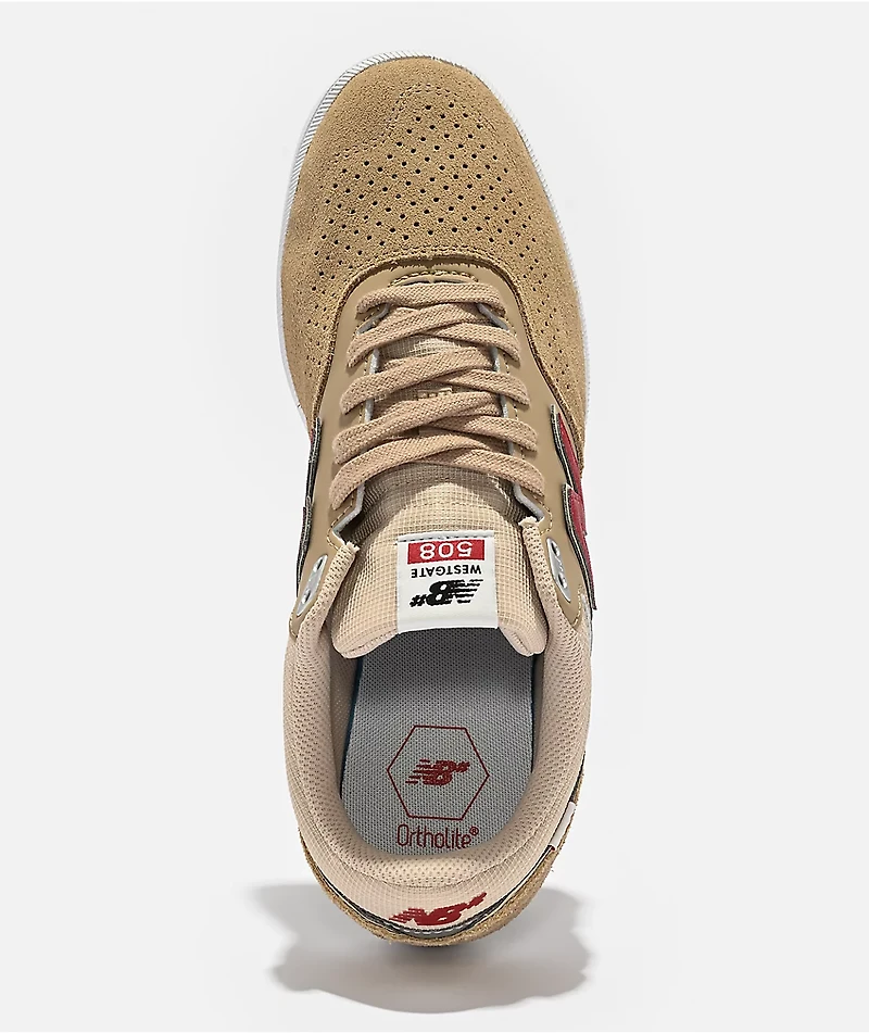 New Balance Numeric Westgate 508 Beige & Red Skate Shoes