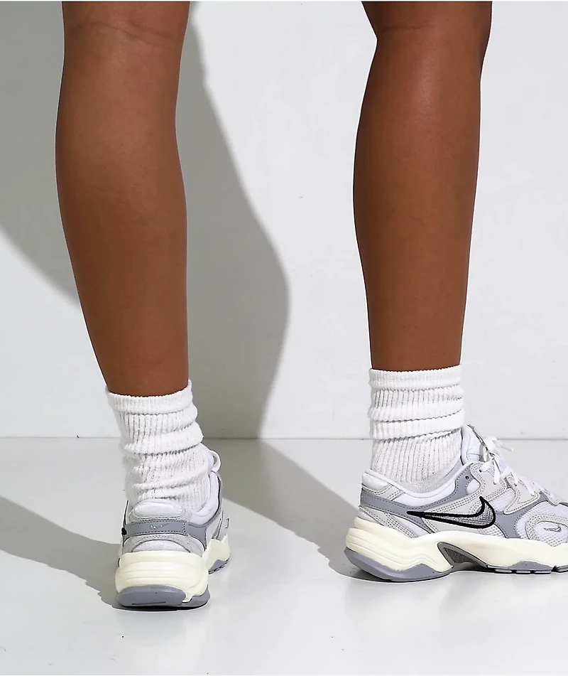 Nike AL8 White, Metallic Silver & Smoke Grey Shoes