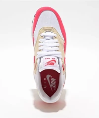 Nike Air Max 1 White, Aster Pink & Light Orewood Brown Shoes