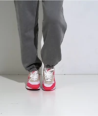 Nike Air Max 1 White, Aster Pink & Light Orewood Brown Shoes