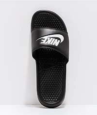 Nike Benassi White Logo Black Slide Sandals